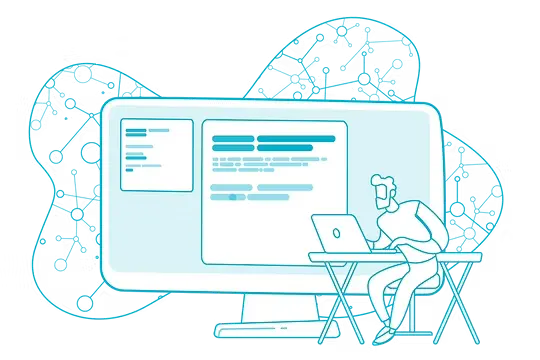 AI-powered workspace illustration